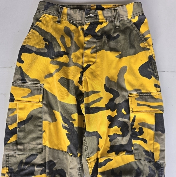 Rothco Cargo Camouflag Pants Men Regular Yellow Stinger Surplus Drawstring 27x30 - Picture 2 of 13